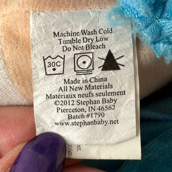 Stephan Baby Soft Doll 14 inch Blonde Yarn Hair Brown Eyes Blue Calico 2012 - Picture 5 of 5